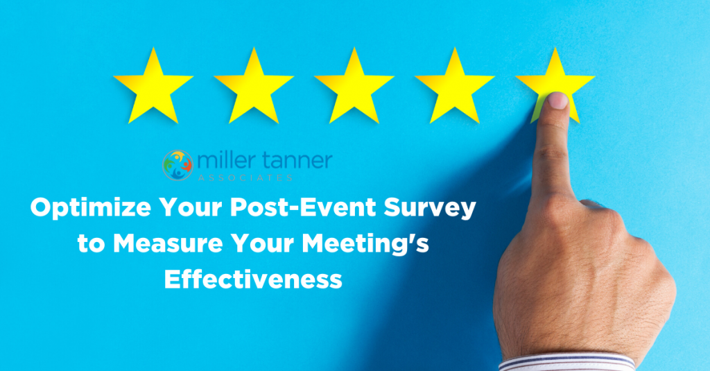 Post event survey measures meeting effectiveness